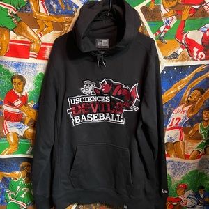 New Era Black Mens XL University of the Sciences Devils Baseball Pullover Hoodie